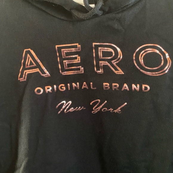 Aeropostale Black Hoodie with Orange Accents - Picture 3 of 5